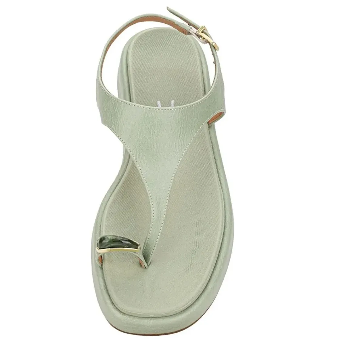 Sandália casual Vizzano verde vista de cima para ajuste e conforto